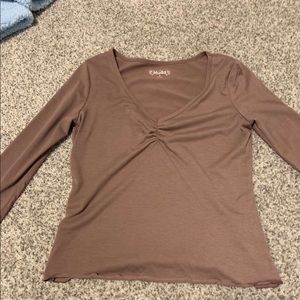 nude blush sinched long sleeve